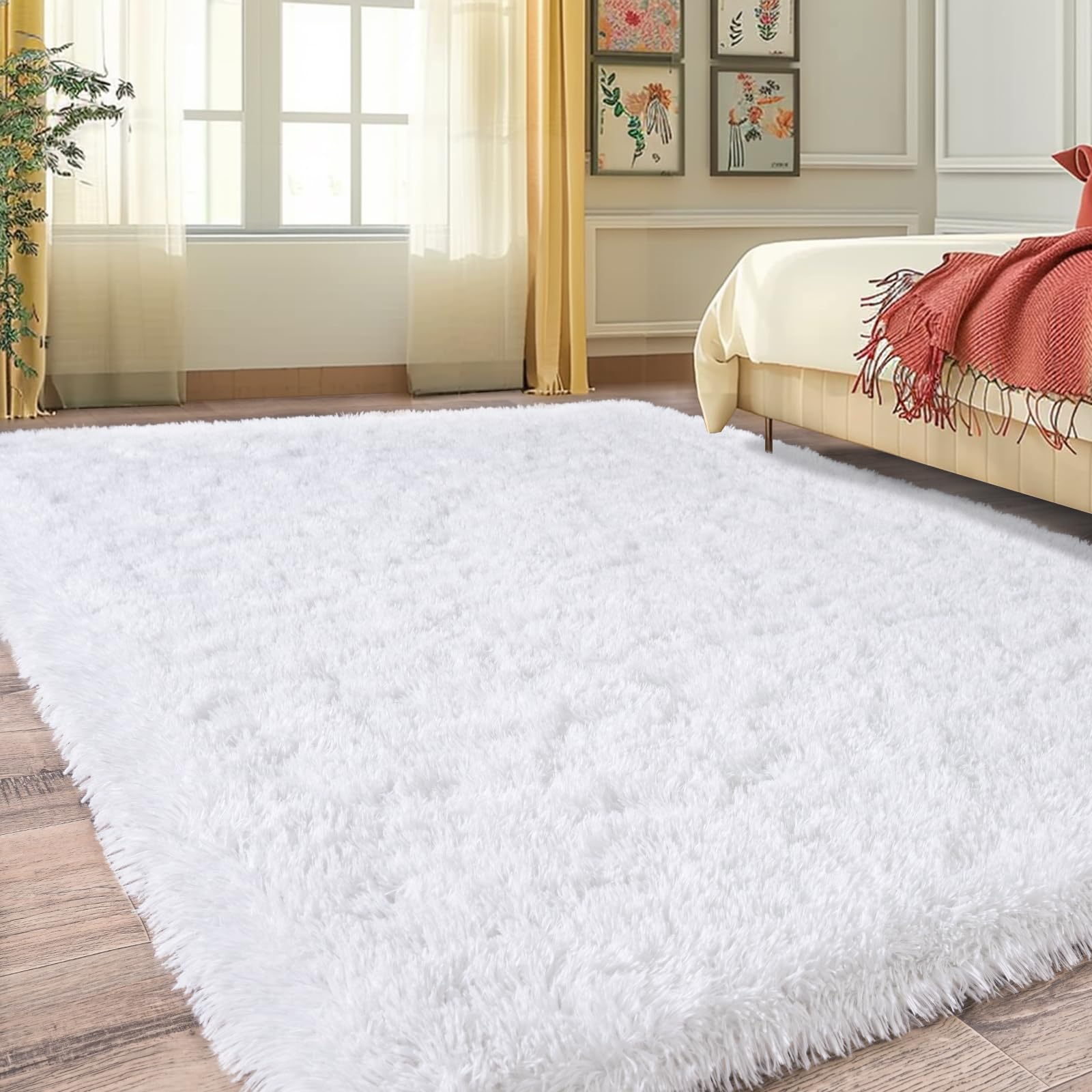 Soft Fluffy Rugs for Bedroom, Living Room, 1.2 x 1.8 m, Modern Shaggy Rug, Non-slip Fluffy Shaggy Floor Rug for Dorm, Kids Room, Decoration, Soft — image 1