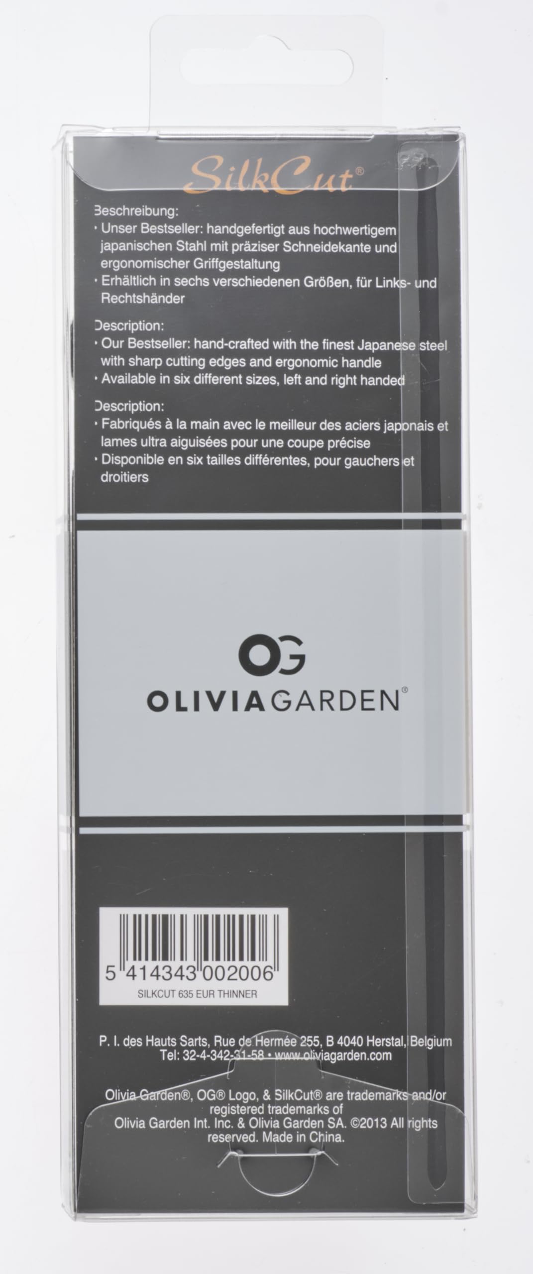 Olivia Garden Silkcut 6.0" 35 denti Forbici Europee per Sfoltimento - Forbici per Destri - Sfoltitura di Precisione, Manico Ergonomico, per Parrucchieri Professionisti