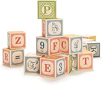 Uncle Goose Classic ABC Blocks - 28 Handcrafted Basswood Educational Stacking Cubes, 4 Alphabets & Animals for Kids 2+ Made in USA