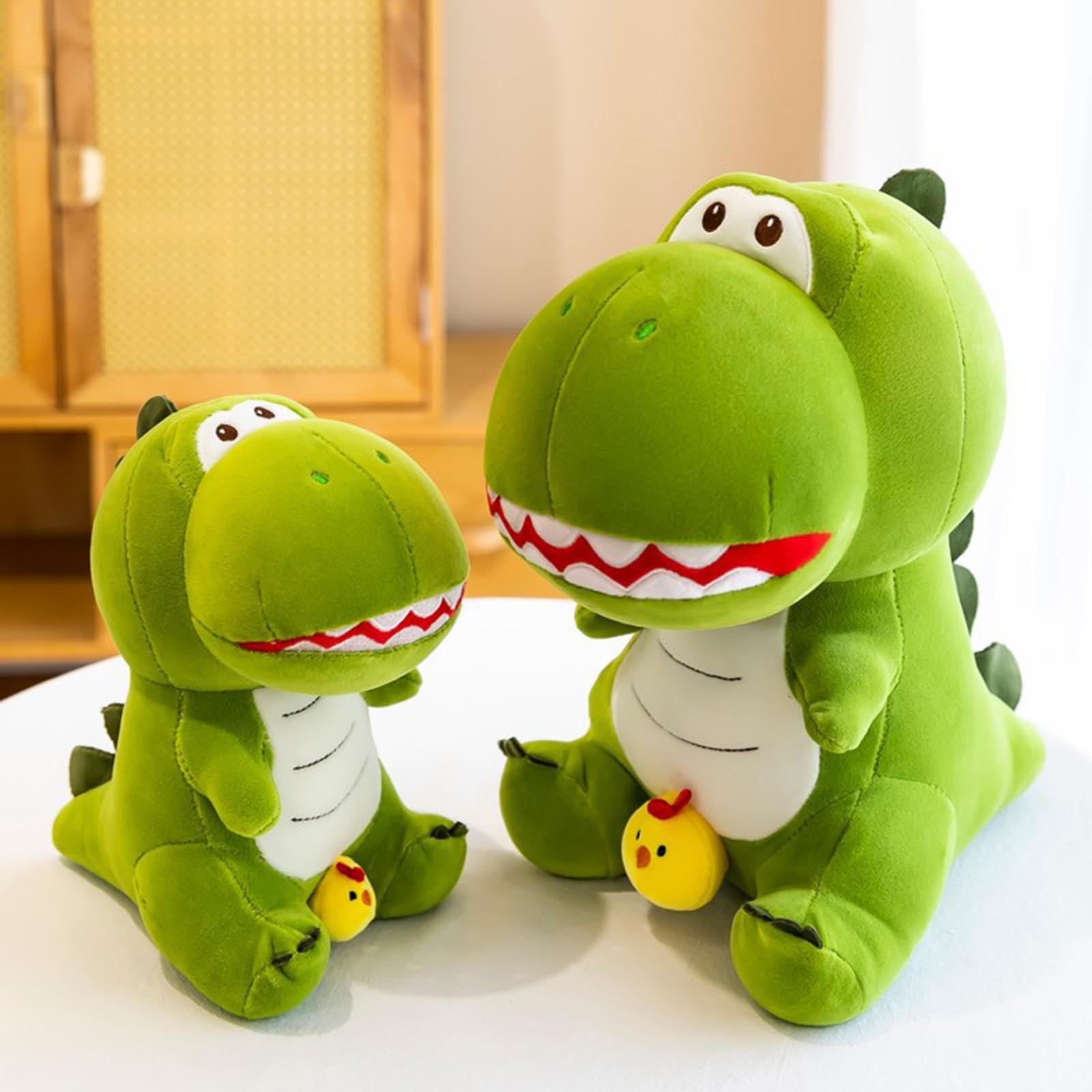 Qianly Peluche Dinosauro Giocattolo Imbottito Pupazzo Cuscino Morbido Regalo Decoro Adatto per Camera Letto Casa Soggiorno Bambini Auto, 45 cm