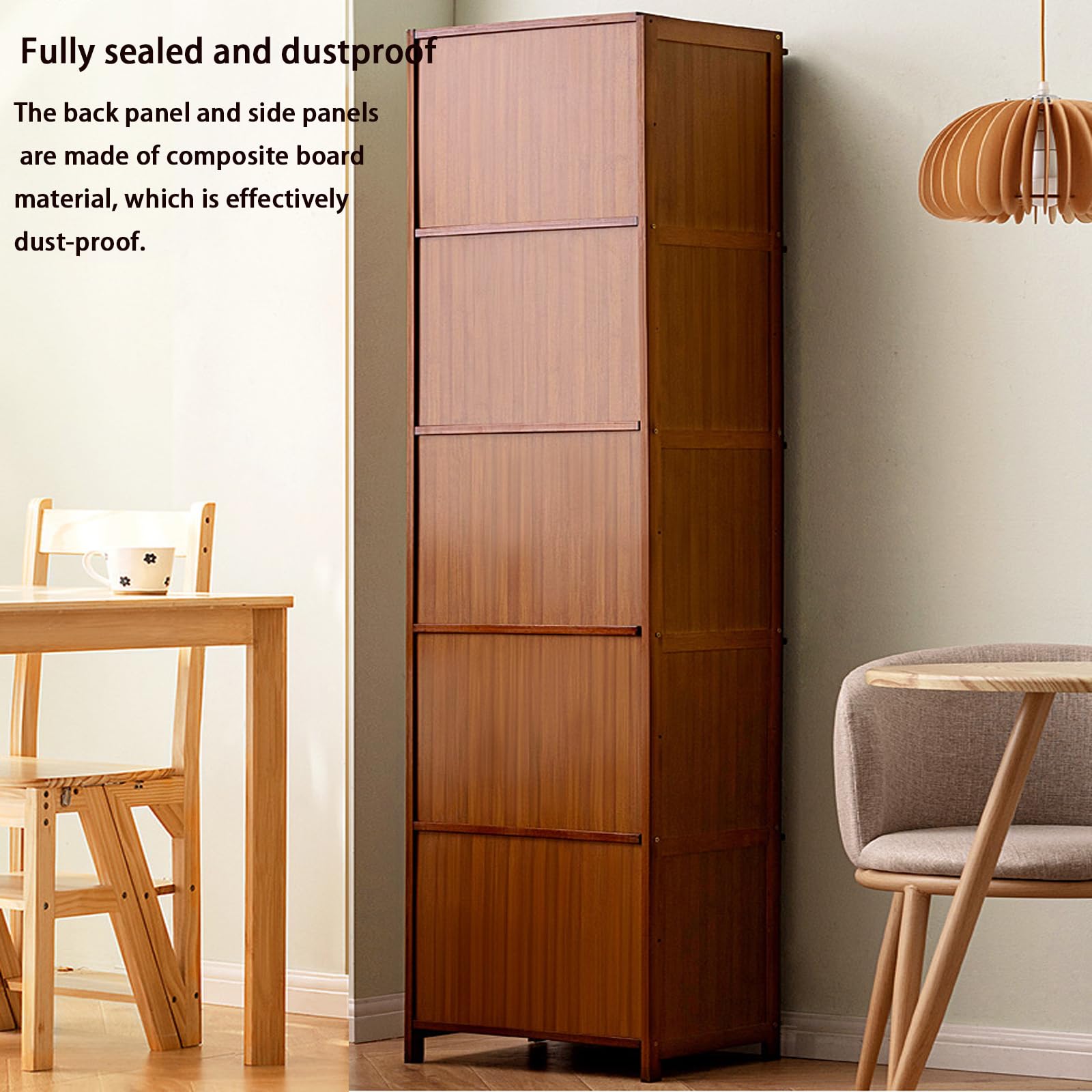 JSWHYBD Buffet Dégagement Cuisine Placard De Cuisine Etagères De Cuisine Fendues étagère De Rangement Multicouche Multifonctionnelle Buffet étroit Brun 40 * 32 * 172cm B