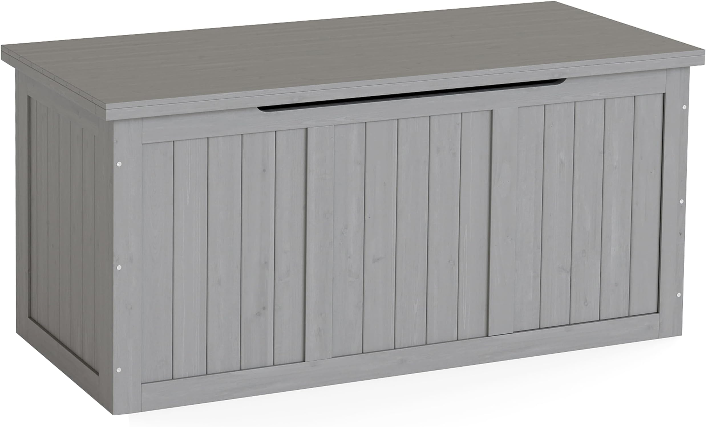 Mederlo 67 Gallon Outdoor Wooden Deck Box Solid Wood Storage Box Seat & Table Top for Patio Furniture Cushions, Pool Toys & Garden Tools