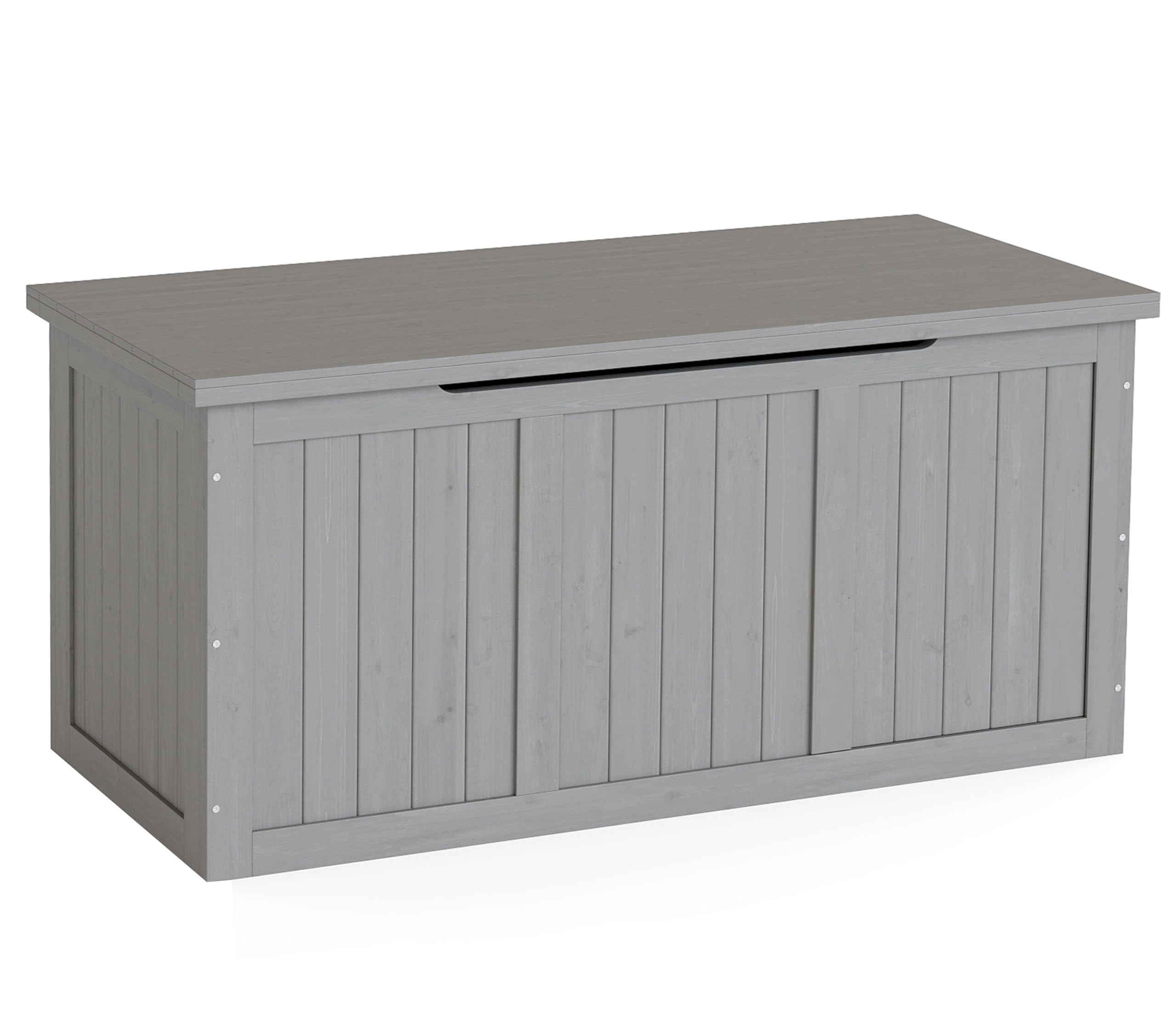 Mederlo 67 Gallon Outdoor Wooden Deck Box Solid Wood Storage Box Seat & Table Top for Patio Furniture Cushions, Pool Toys & Garden Tools