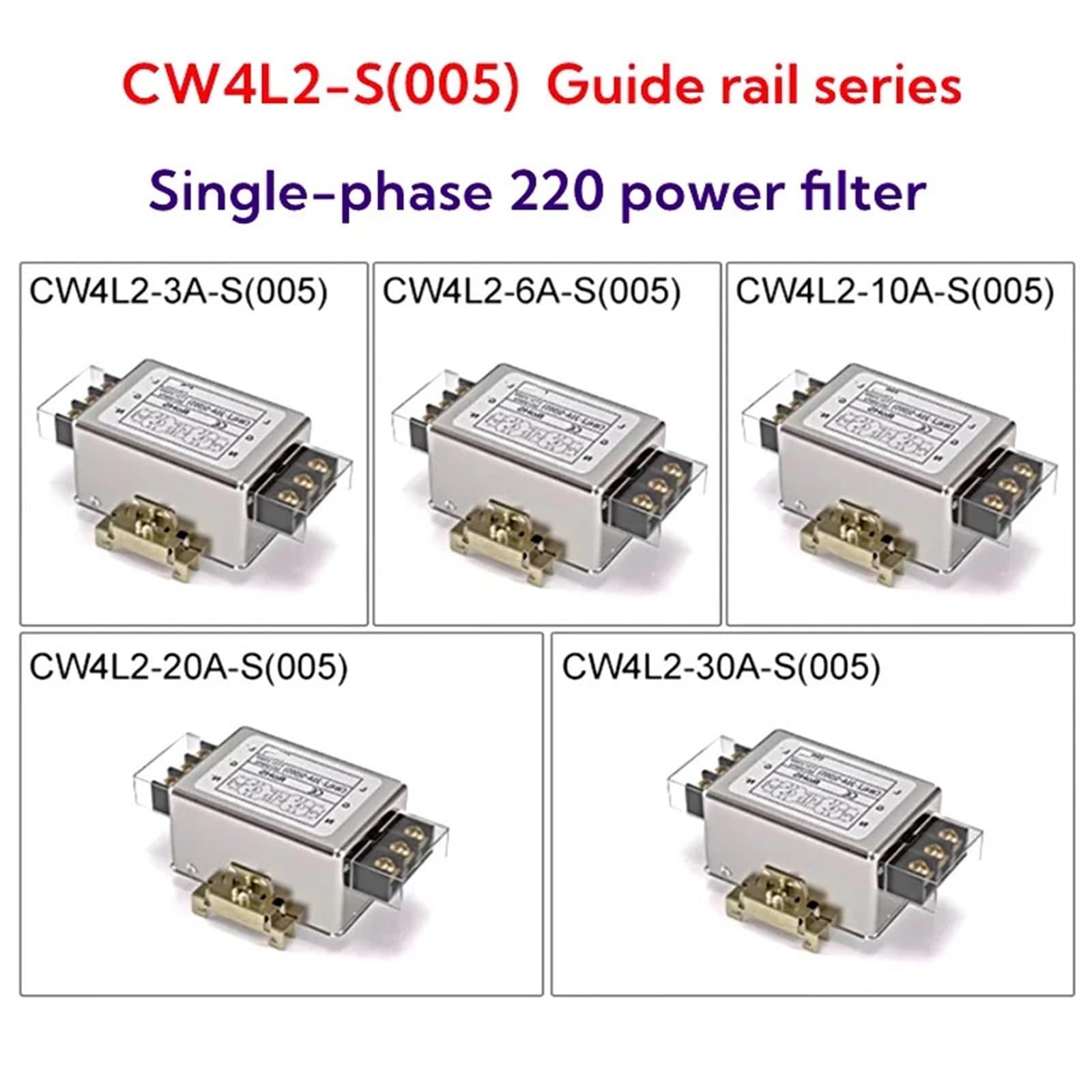 Bloque de terminales de carril bidireccional antiinterferencias CW4L2-40A-S (005) fuente de alimentación de CA con filtro potente monofásico de 220 V