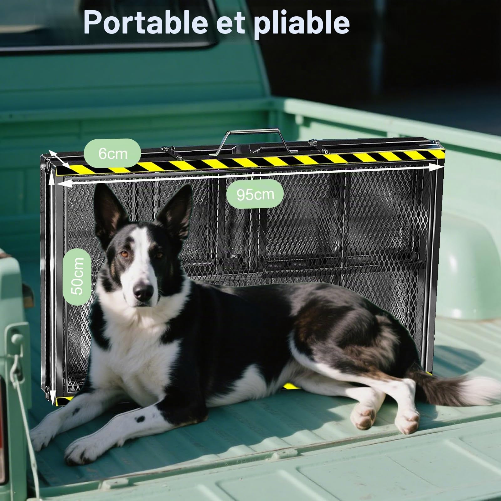 Rampe d'escalier pliable extra longue pour voitures, 190 cm, rampe d'escalier portable pour chien jusqu'à 180 kg, escalier pliable pour chiens de grande race, monter dans une voiture, un SUV, un