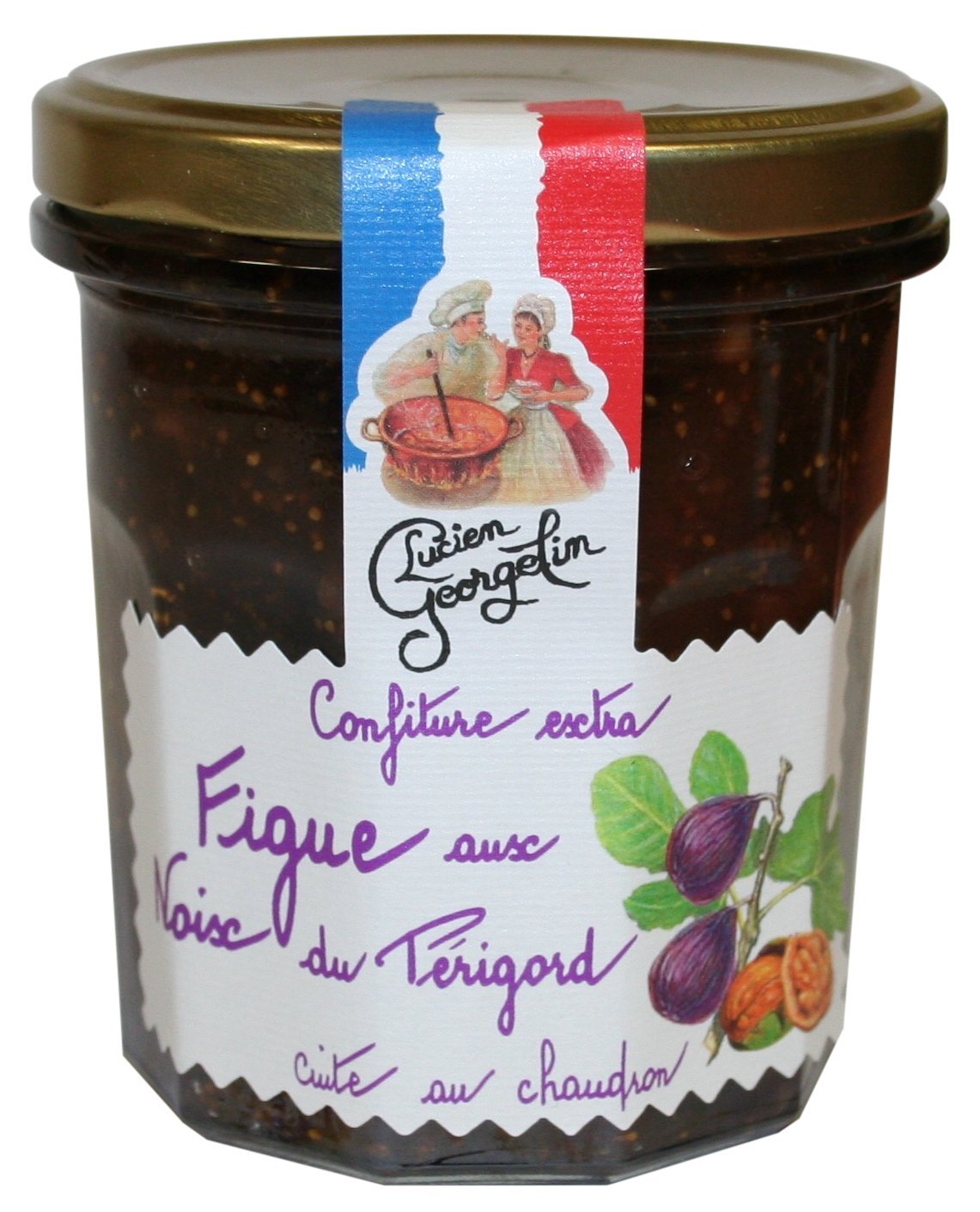 Confiture Extra de Figue Rouge aux Noix du Périgord Lucien Georgelin