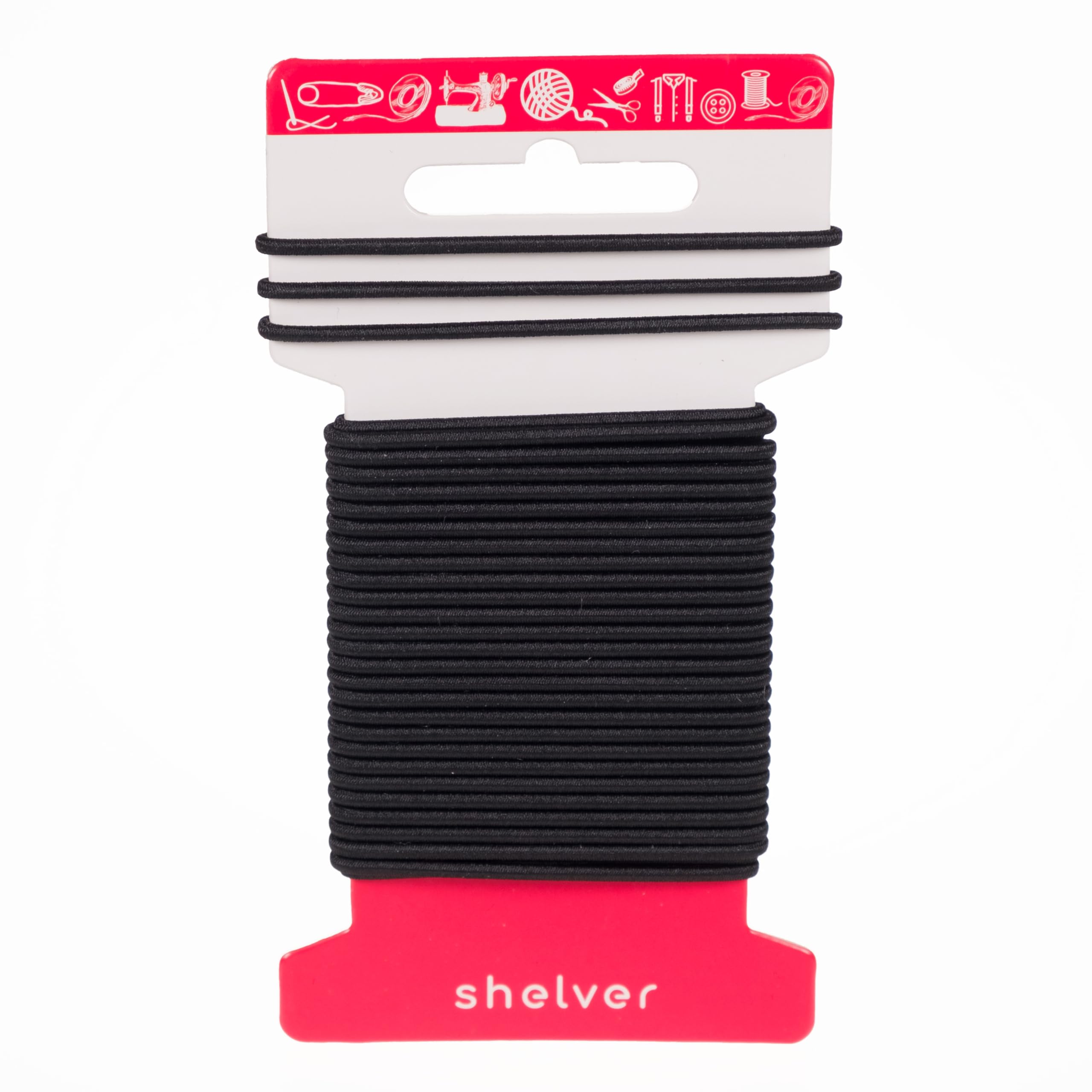 Shelver Black Elastic String Cord, -White-Beige, 1Mm-1.5Mm-2Mm-2.5Mm-3Mm, 6 Metres