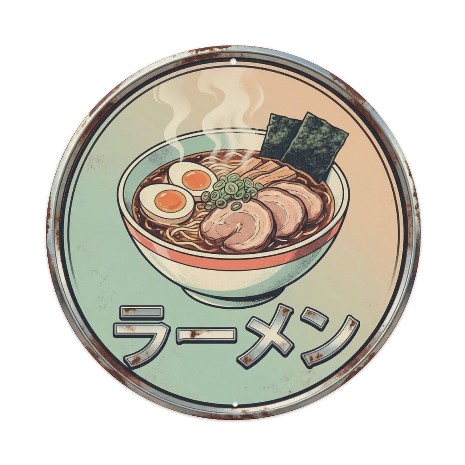 Cxhjca 8X8inch(20X20cm) Ramen Japanese Shop Classic Diner Restaurant Noodles Metal Tin Sign