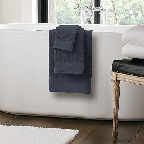 Miniatura 2 de Nate Home by Nate Berkus - Juego de 4 toallas de mano de rizo de algodón 100%  608 GSM, toallas ultra suaves, gruesas y absorbentes para baño de