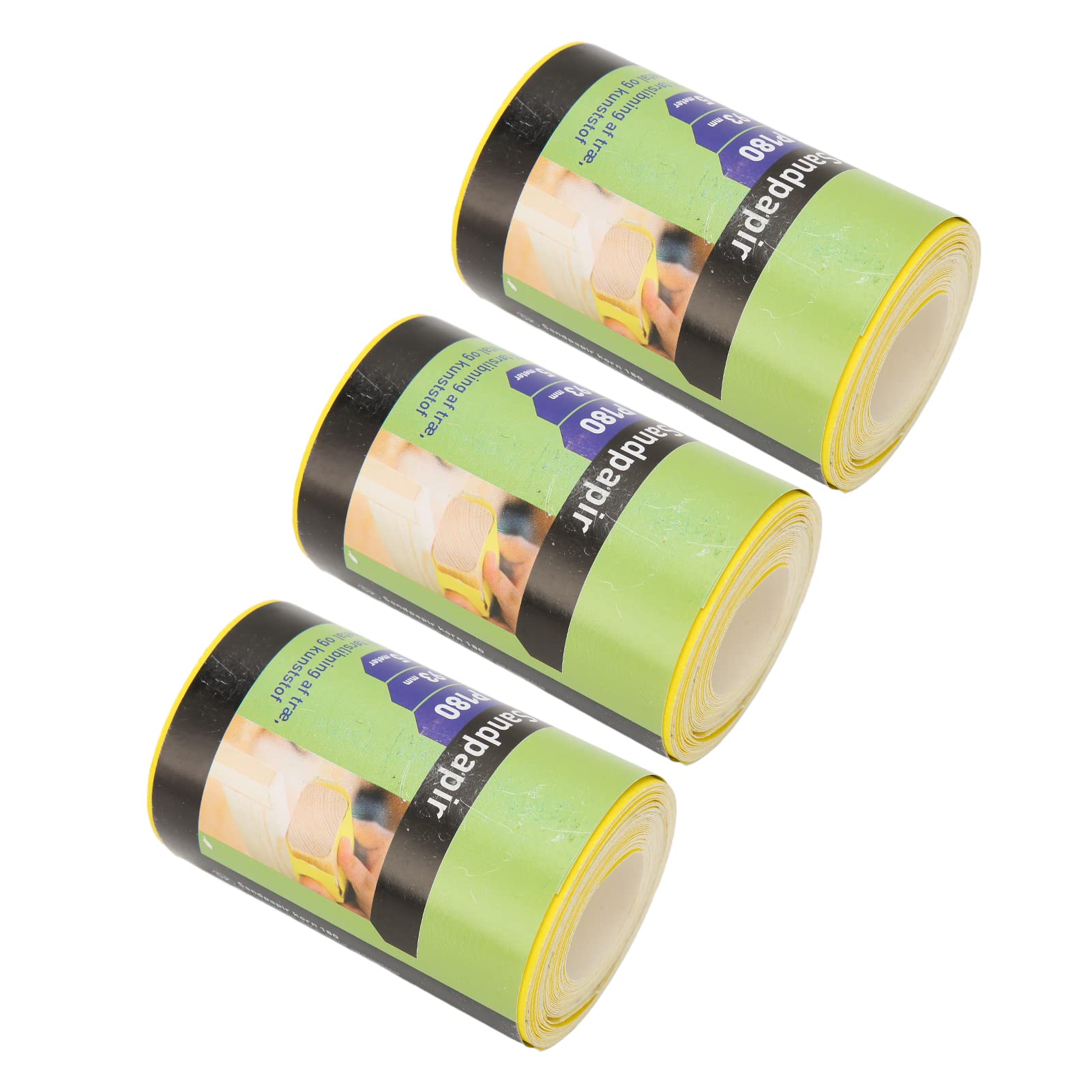 Srliya 3 Rotoli di Carta Vetrata Rollio 180 Grana Grigia Abrasiva per Lucidare Strumento per Mobili per Mobili