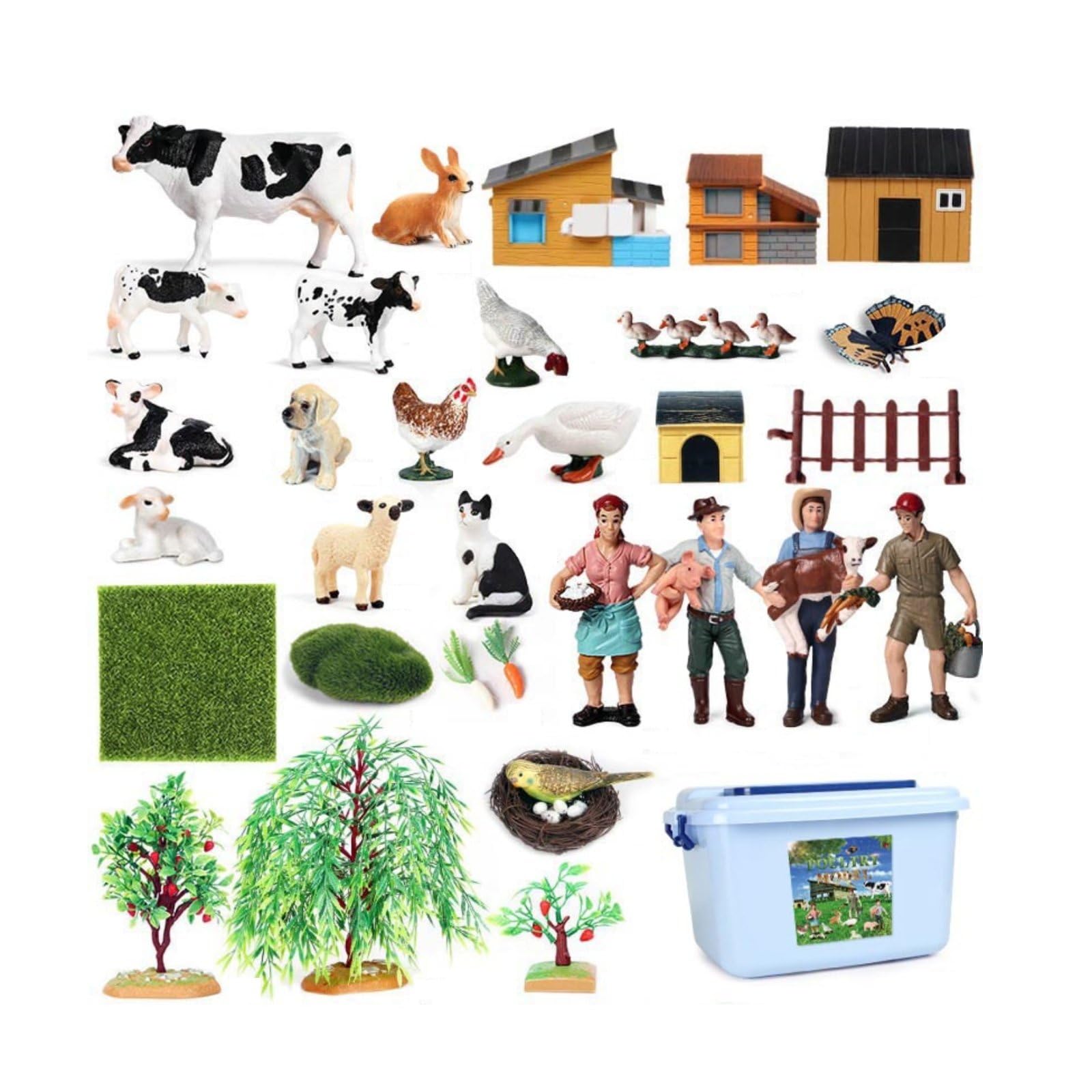 MagiDeal Bambini Figurine Gioco Fattoria Animali Personaggi Set Dettagliati Realistici per Apprendimento E Storie Adatti a Gioco Educativo Decorazione Cameretta
