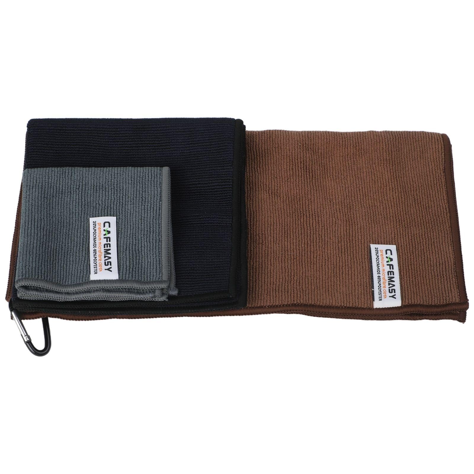 ZYWUOY Panni in microfibra per la pulizia dell'espresso, antigraffio e assorbenti, per macchina del caffè, bar, cucina, confezione da 4, grigio, blu, marrone