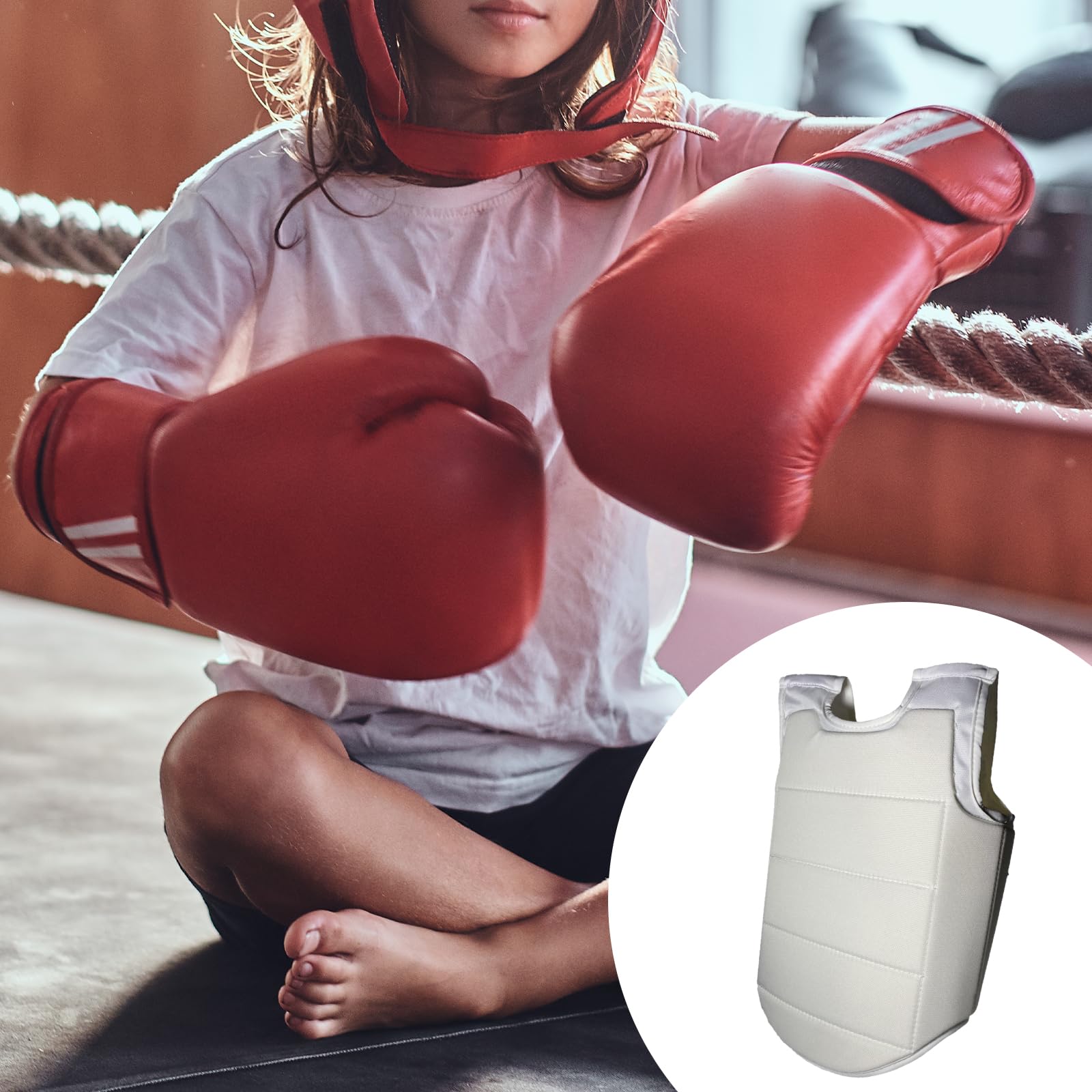 Perfeclan Karate Brustschutz Rippenschild Chasuble Verstellbarer Körperschutz für Jugendliche Erwachsene Kinder Training Sport MMA Boxen