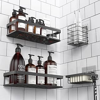 UUlioyer Shower Caddy, Shower Shelf No Drilli...,