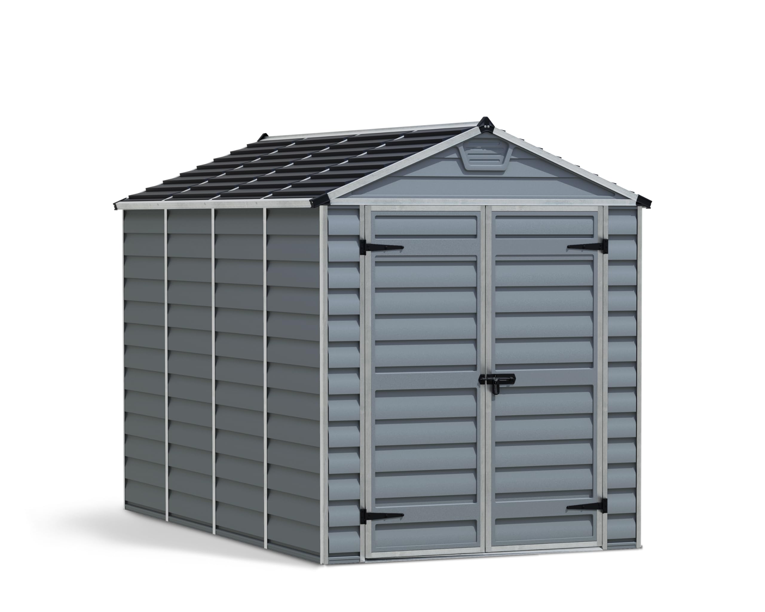 Canopia by Palram Gerätehaus Garten Skylight 6x10 Geräteschuppen Metall 185 x 304 cm Anthrazit Polycarbonatplatten rostbeständig UV-Schutz