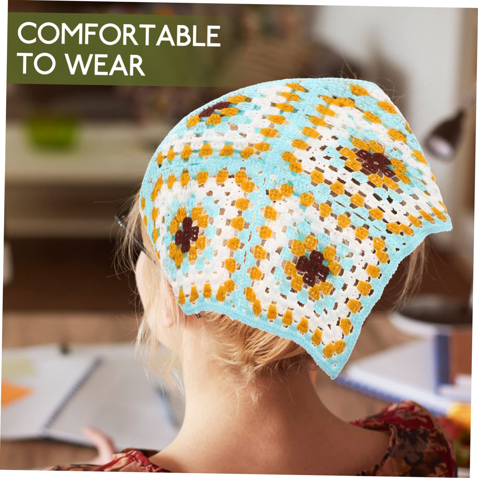Healeved 3 Piezas diadema triangular diademas trenzadas lazos para el cabello de colores hair topper bandana turbantes pañuelo para la cabeza para mujer bufanda para el cabello tela Blue