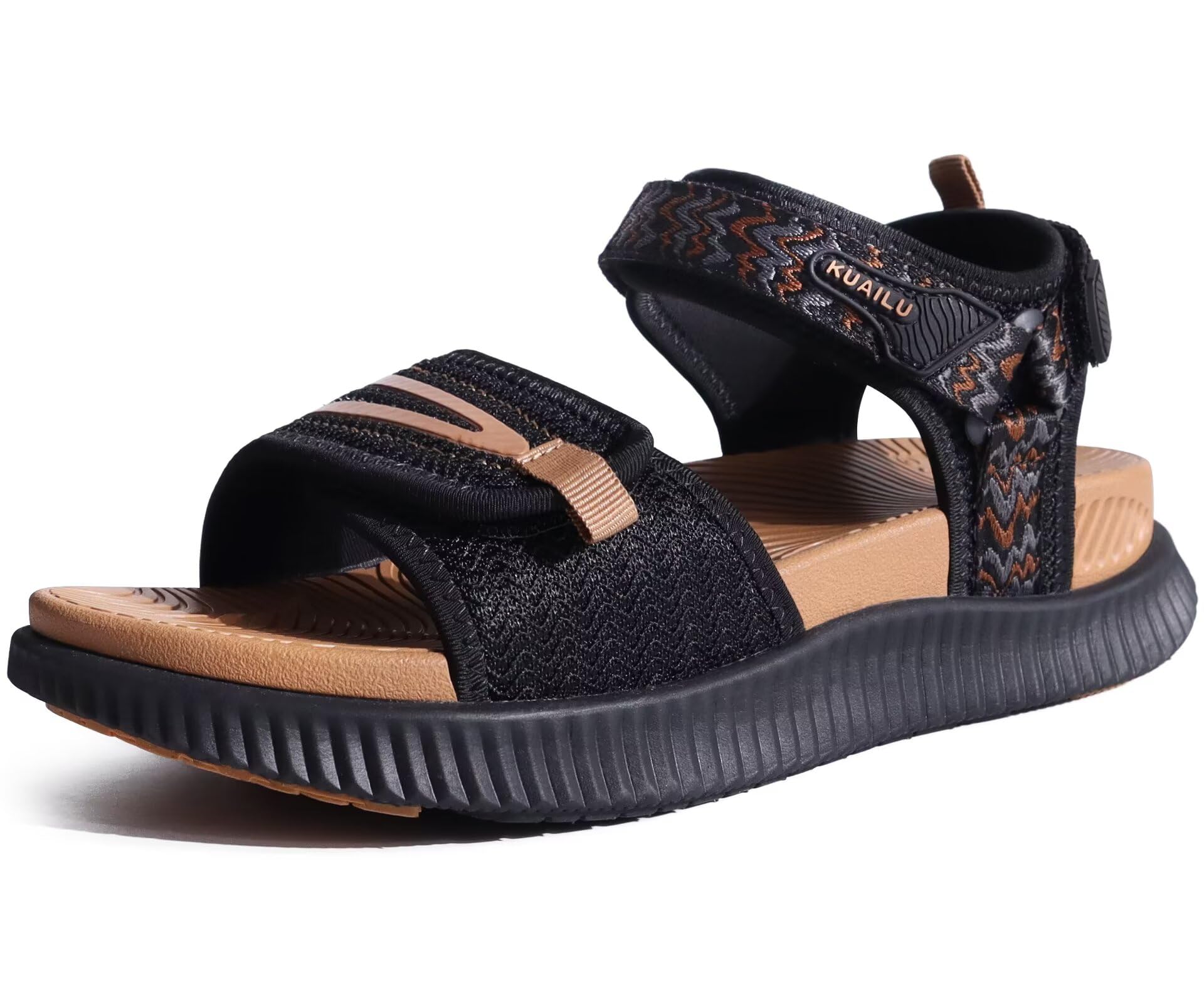 KuaiLu Womens Orthopedic Walking Sandals Ladies Recovery Sport Thick Athletic Cushion Outdoor Hiking Water Sandles Adjustable Strap Sandals with Comfortable Plantar Fasciitis Arch Support