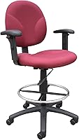 Vista 14 de Boss Office Products B1691-BK Stand Up Taburete de dibujo de tela con brazos ajustables en negro