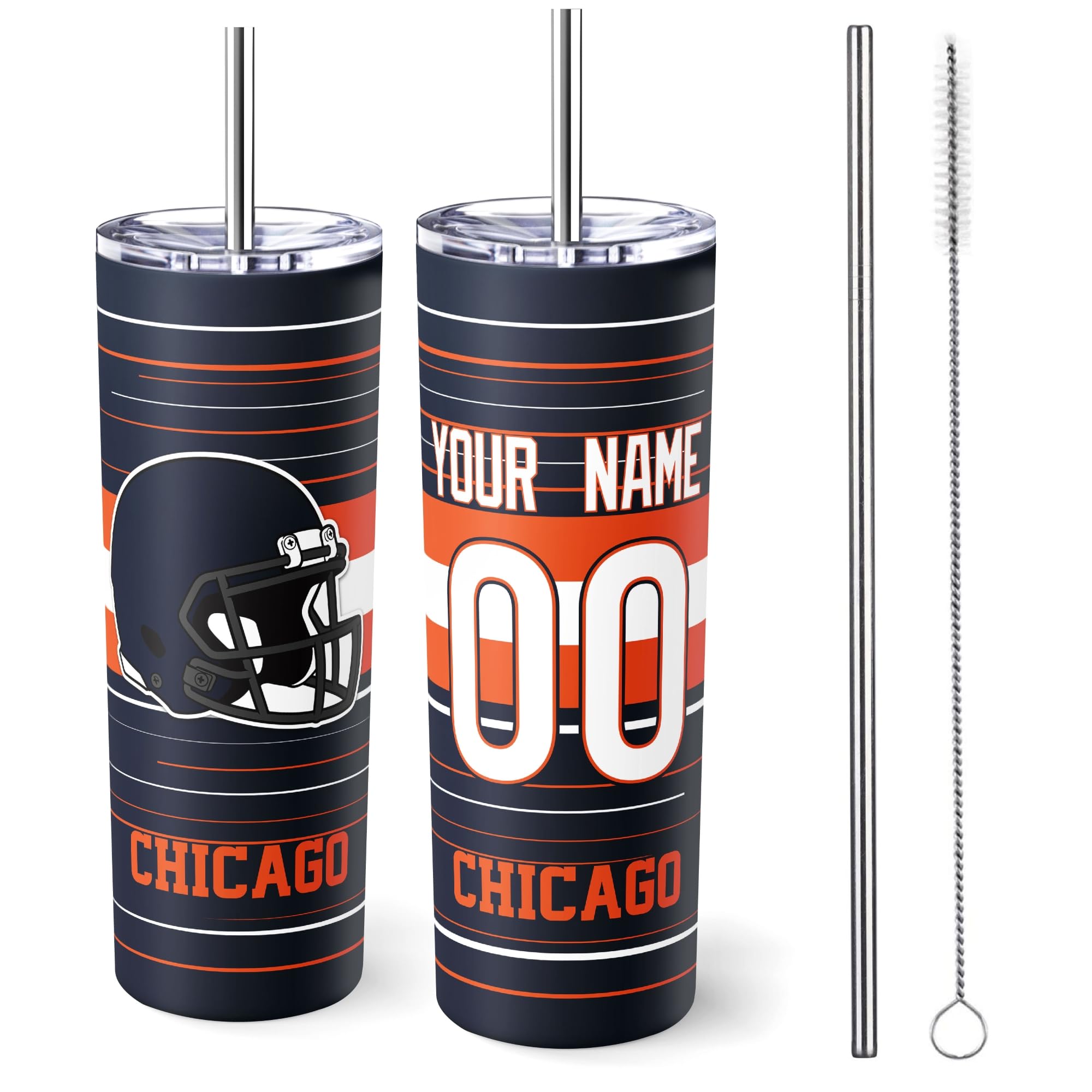 Chicago Tumbler 20oz Travel Mug Custom Name and Number Gifts