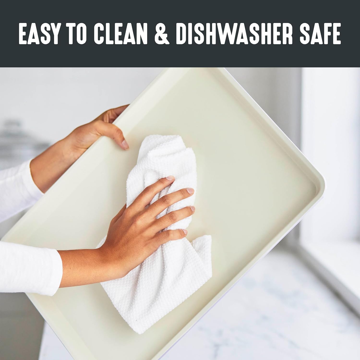 GreenLife Bakeware 18” x 13” Half Cookie Sheet Baking Pan, Non-Toxic PFAS-Free Healthy Ceramic Nonstick, Oven Safe to 450°F, Easy Release, Even Heating, Easy Clean, Black - Image 6