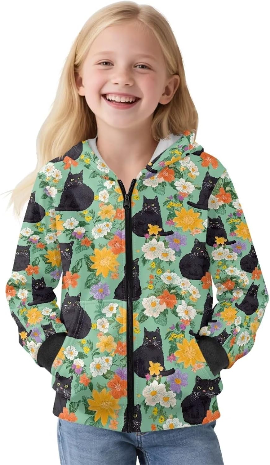 Boys Girls Zipper Sweatshirt Youth Classic Long Sleeve Hoodies Soft Full Zip Sweatshirts for Teens Kids Unisex