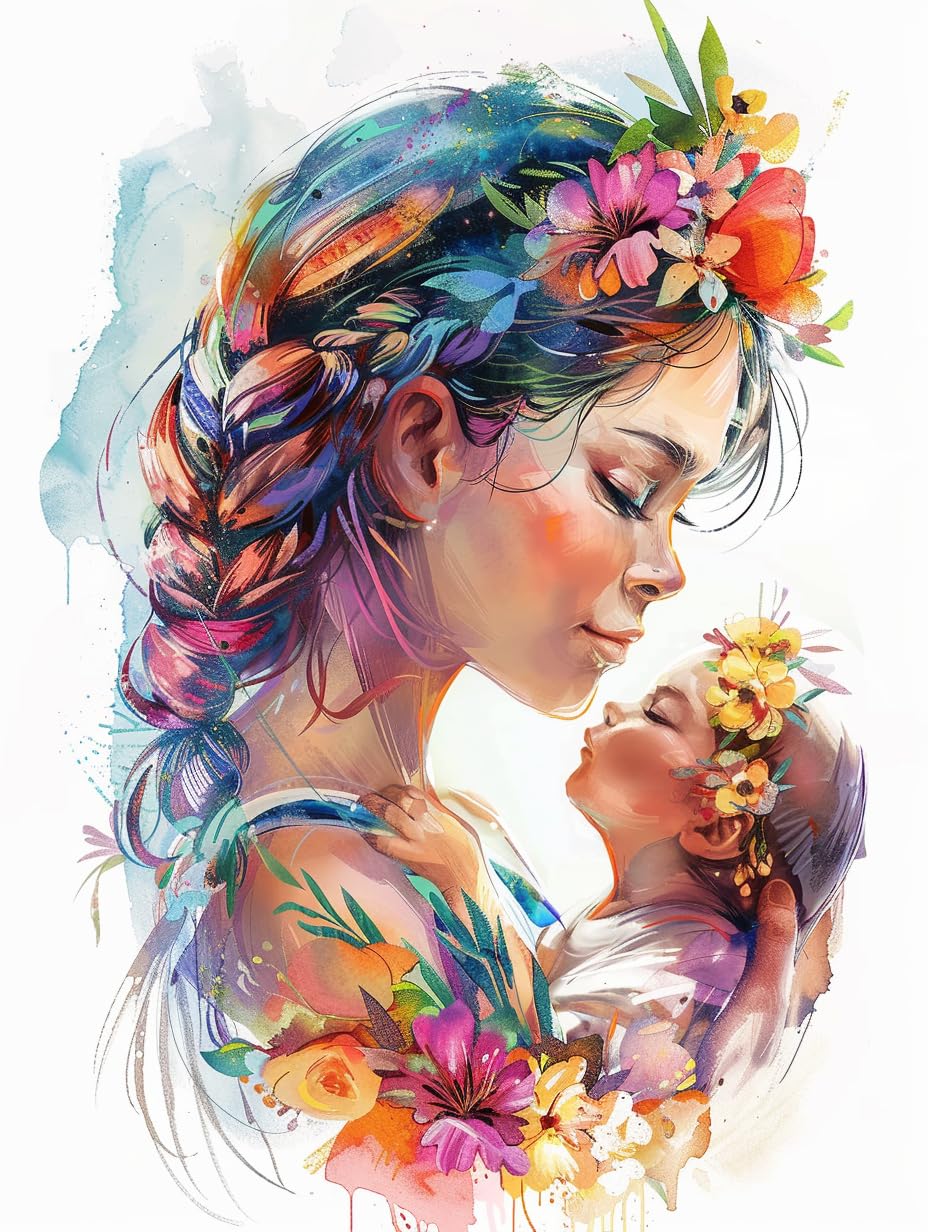 VAIIEYO Diamond Art Painting Mother's Day, Diamond Art Kits for Adults Love, Paint with Round Full Drill Crystal Rhinestone Diamonds Gem Art for Home Wall Decoration Gift 12X16 Inch-191