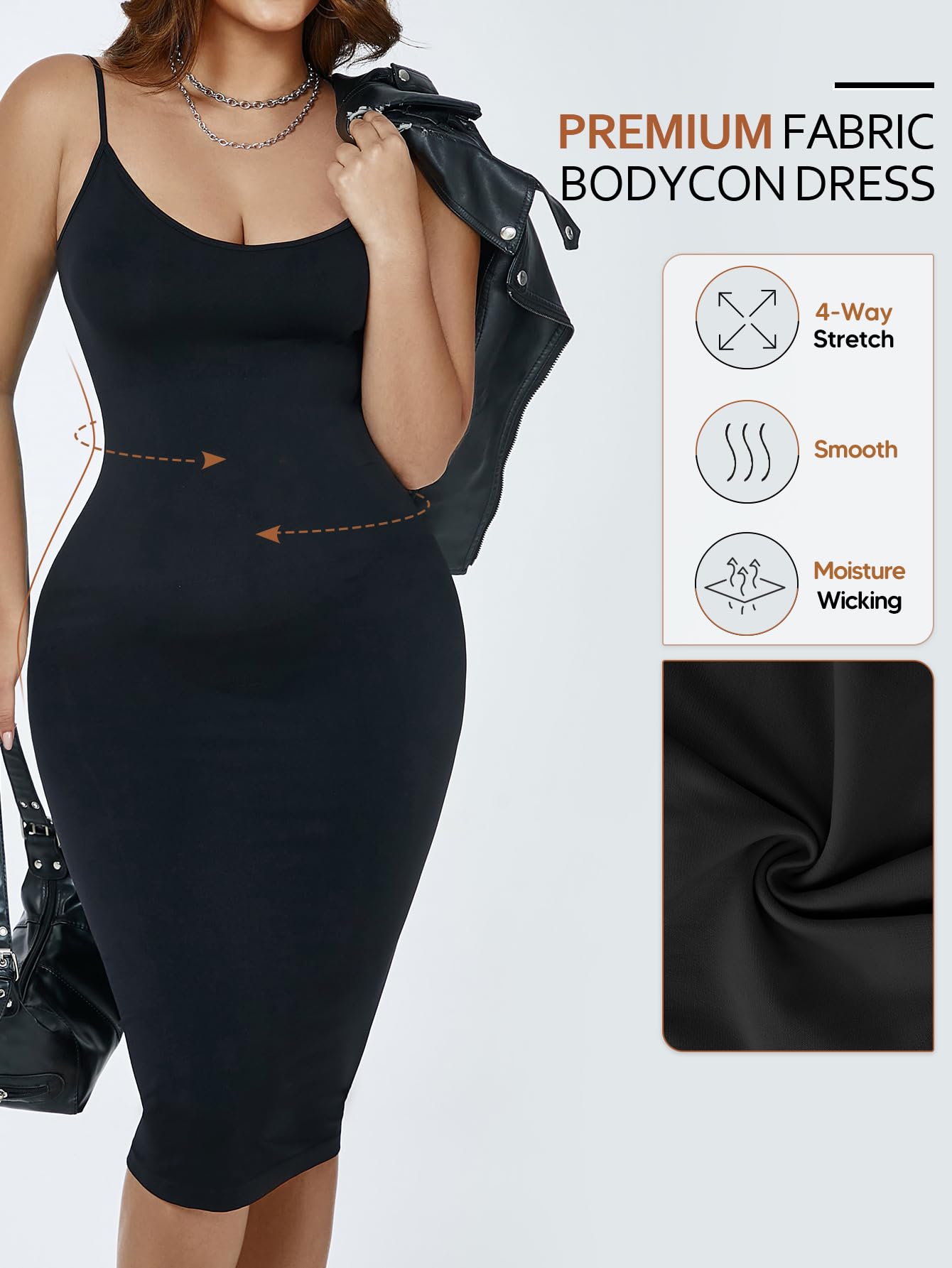 Faja moldeadora para debajo de los vestidos, vestido completo para mujer, control de abdomen, moldeador de cuerpo sin costuras