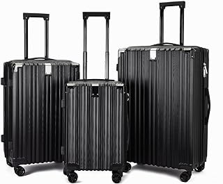 Luggage 20" Cabin Hard Shell ABS Suitcase 4 Wheel Spinner Luggage (Black ABS, 20" Cabin)