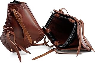Jeereal Western Saddle Pair Tapadero Stirrups (4.75"), Handmade Tooled Heavy Duty Saddle Leather