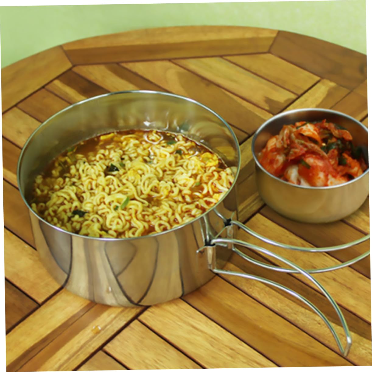 POPETPOP 1 Set Portable Camping Cookware Set Lightweight Hiking Cook Set with Flexible Handles Easy to Clean and Store for Outdoor Cooking and Backpacking Adventures