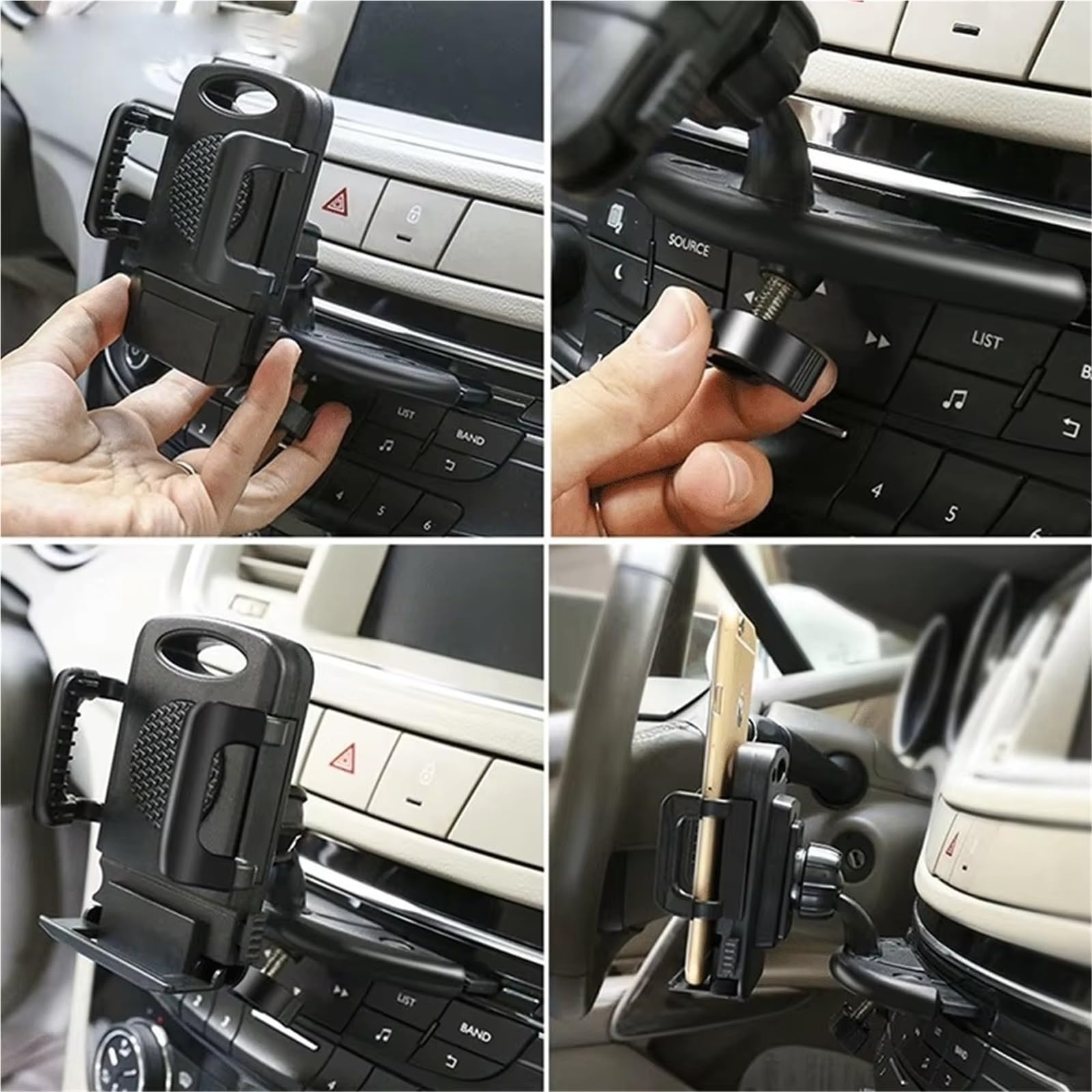 para iPhone GPS Xnyocn Soporte para Coche Soporte para Ranura para CD Soporte Ajustable Universal Soporte para Teléfono Móvil con Rotación 360 ° Soporte Móvil Coche