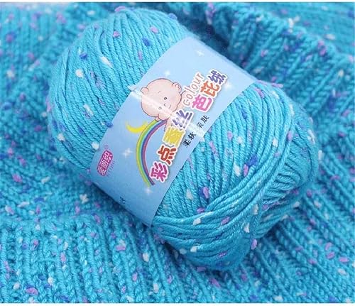 Miniatura 7 de Paquete de 6 hilos de ganchillo de algodón colorido para tejer suéter súper suave para mantas de bebé y ropa, sombrero, bufanda, 10.58 oz