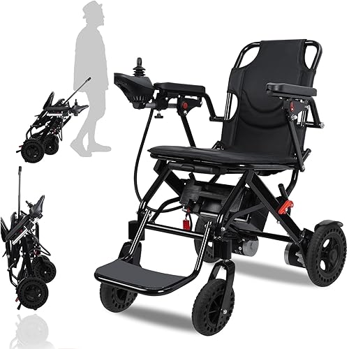 [US Fast Arrival] Electric Wheelchairs for Adults, Utral-Lightweight (48lbs) Foldable Motorized Wheelchair, 12 Miles Long Travel Range, Portable Wheel Chair for Senior - for Indoor/Outdoor Mobility