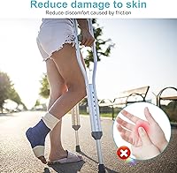 Vista 5 de Almohadillas de repuesto para muletas y empuñaduras de mano y puntas de muletas para axilas, funda de mango y almohadilla para pies, kit