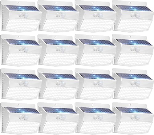 Miniatura 53 de Peasur Paquete de 6 luces solares para exteriores con sensor de movimiento, luces solares de seguridad impermeables con 3 modos de iluminación,