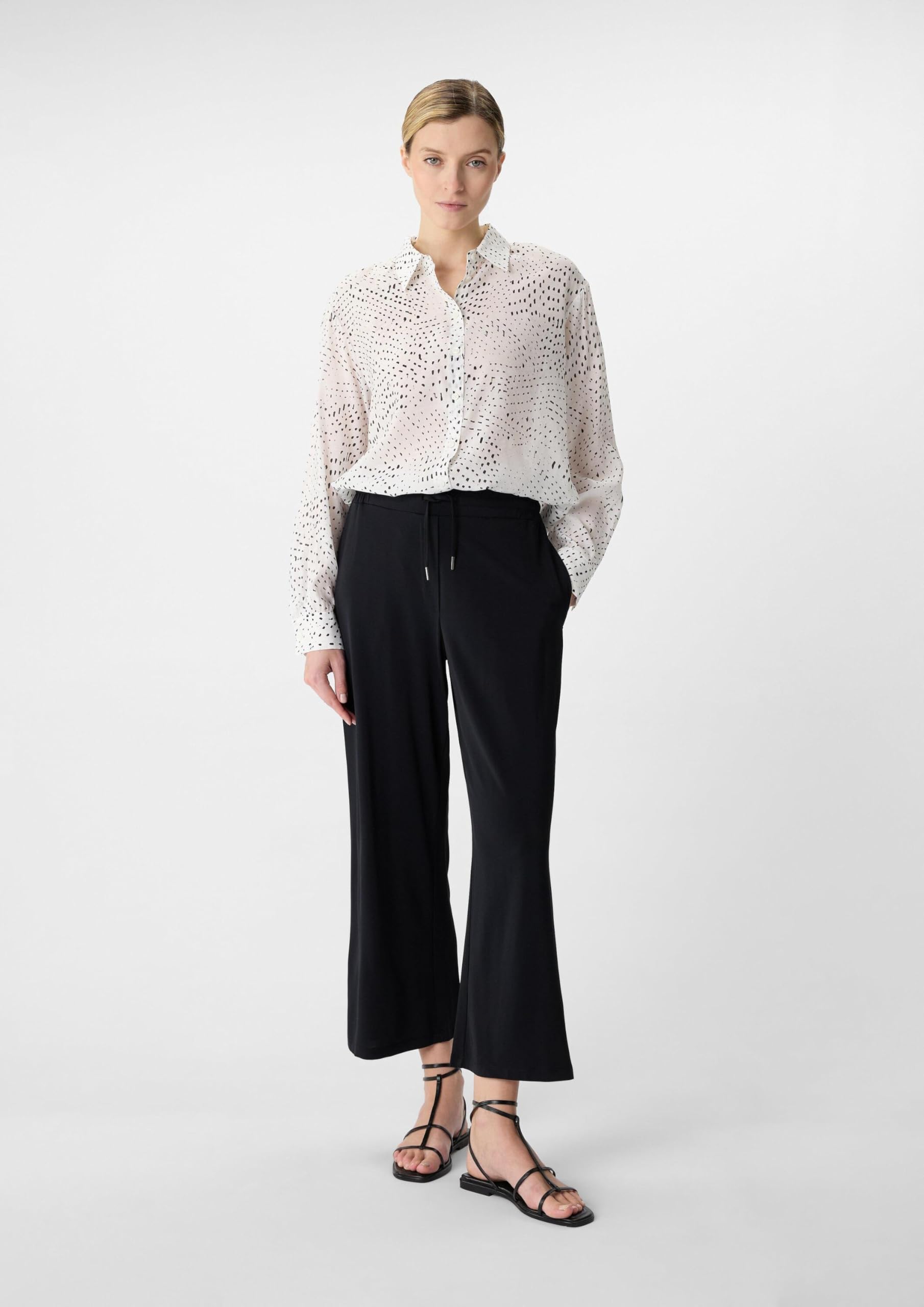 Comma Crop-Hose mit Semi Wide Leg