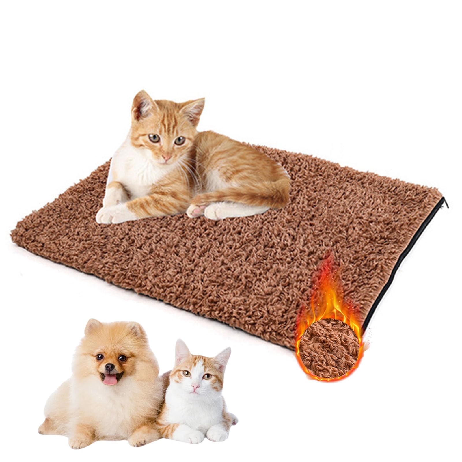 Coussin Chauffant pour Chat, Tapis pour Chien Tapis Hiver Thermique, TapisChien Auto-Chauffant, Coussin Chien Rétention de La Chaleur, Matelas Chien pour Chatons Chiots(60 * 45CM)