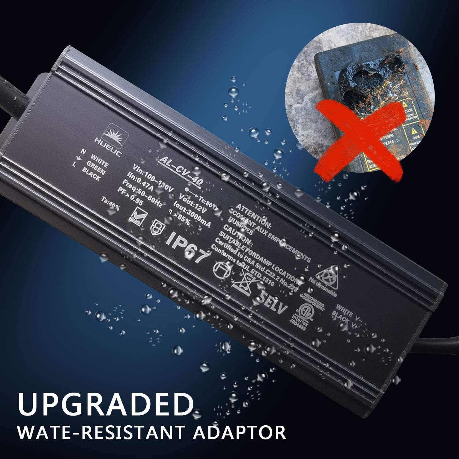 YUDA 36" Acrylic Lighted Waterfall Spillway, Pool Fountain W/LED 7 Color Changing with Remote Control for Sheer Descent Garden Outdoor