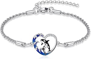 Whale Orca Bracelet.artisan Sterling Silver Orca Whale , Stars,sea Bracelet. Exclusive Nature, Handmade Metalsmithing - Norway