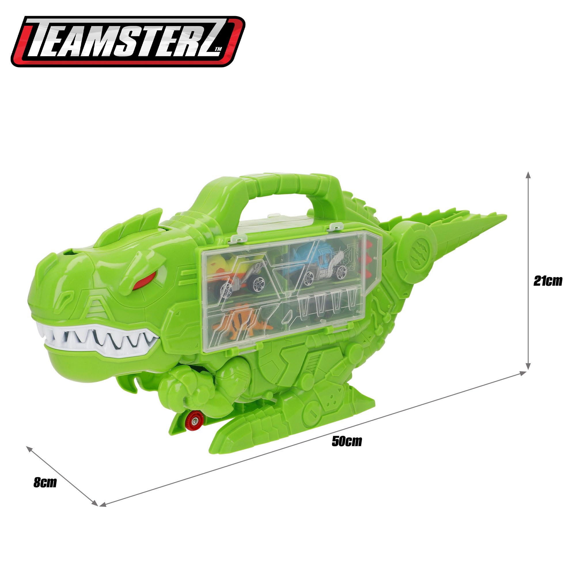 ColorBaby Teamsterz Robot Lanzador De Coches Con Forma De Rinoceronte – Luces Y Sonidos, Incluye Coche Die-Cast, +3 Años