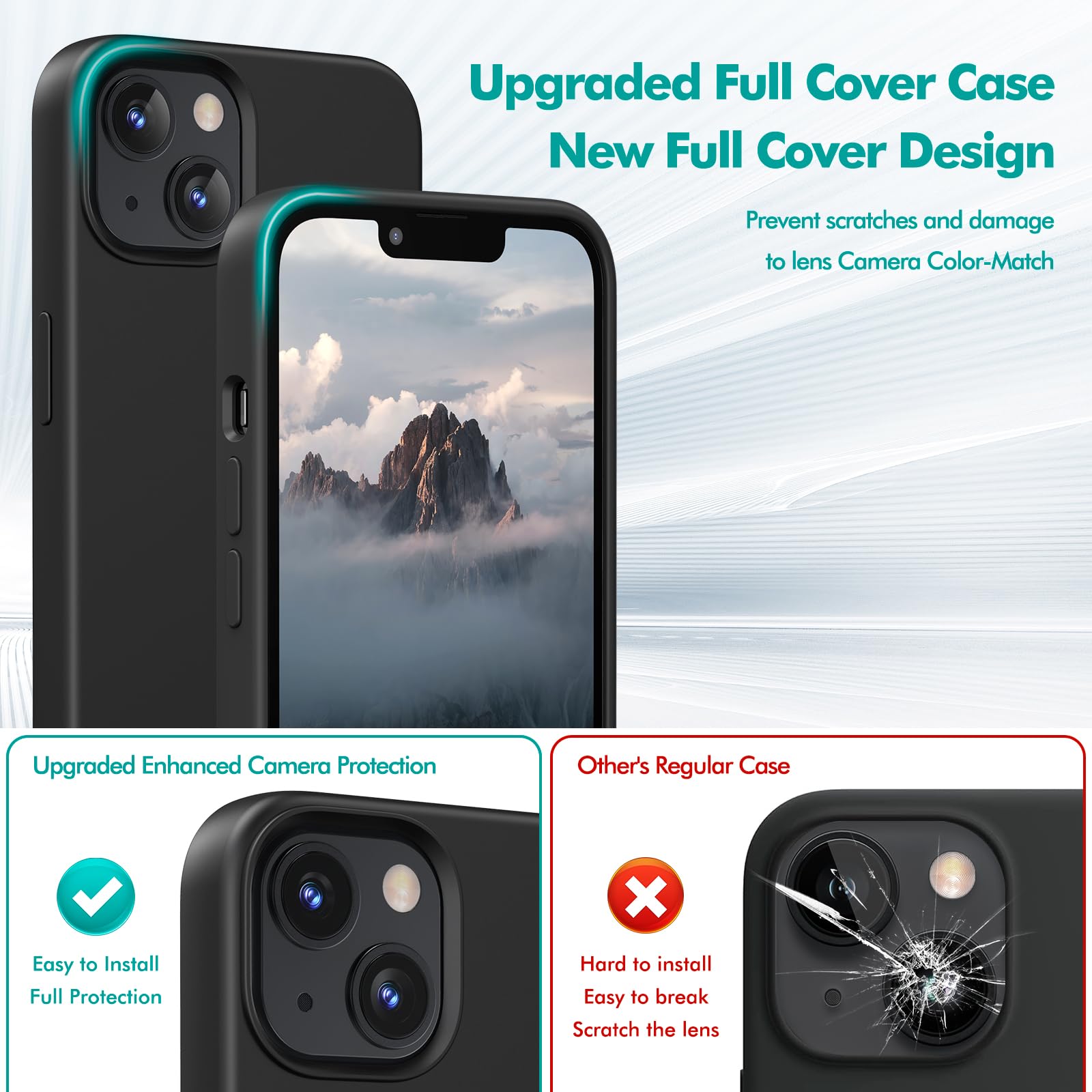 TIIXXE Silicone Case Compatible with iPhone 13 Case Soft Ultra Slim Protective Shockproof Liquid Silicone Phone Case,Anti-Scratch Microfiber Lining - Image 3
