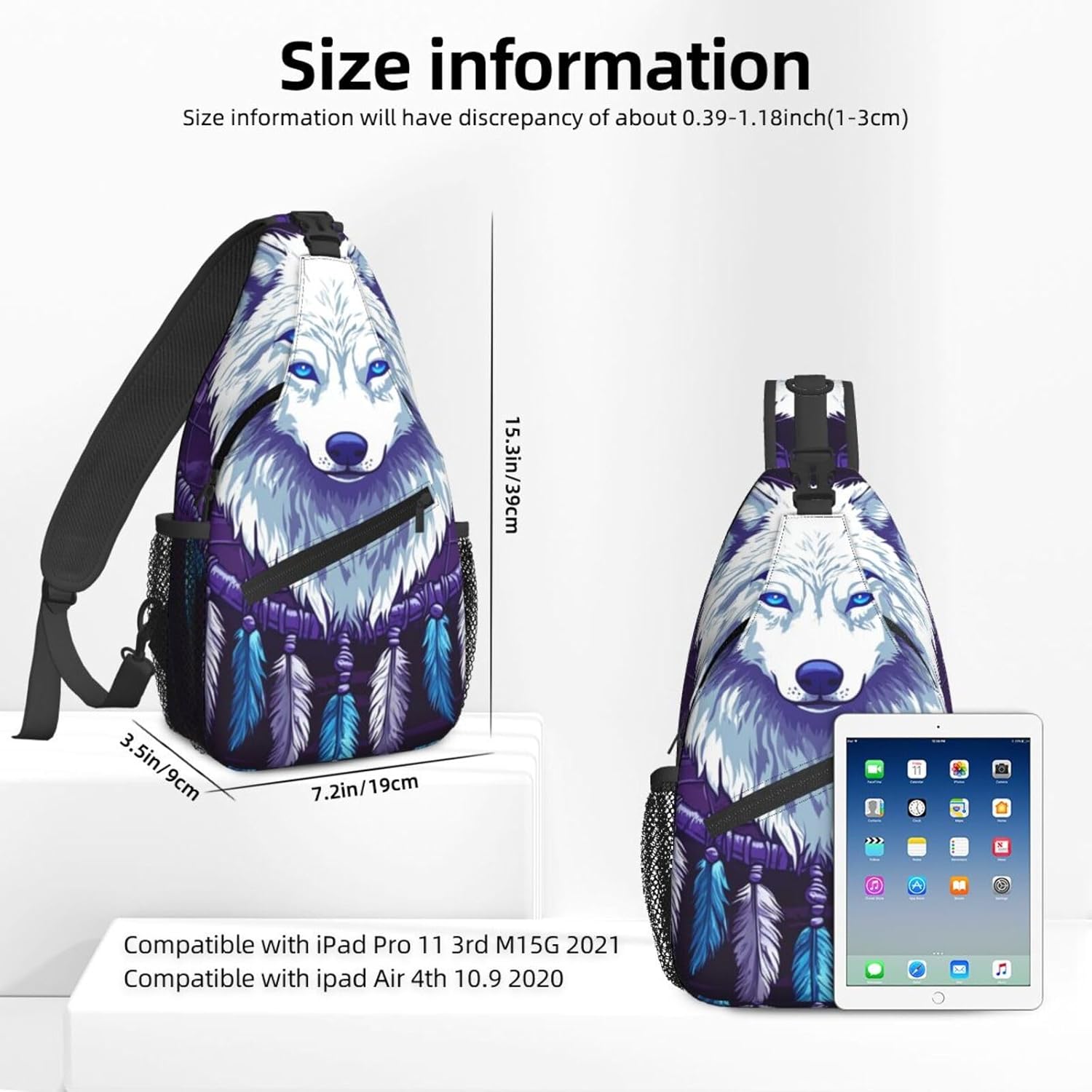 Wolf Dreamcatcher Sling Bag For Women Crossbody Shoulder Bag Casual Daypack Backpacks Men Chest Bag Gym Cycling Travel Hiking - Image 2