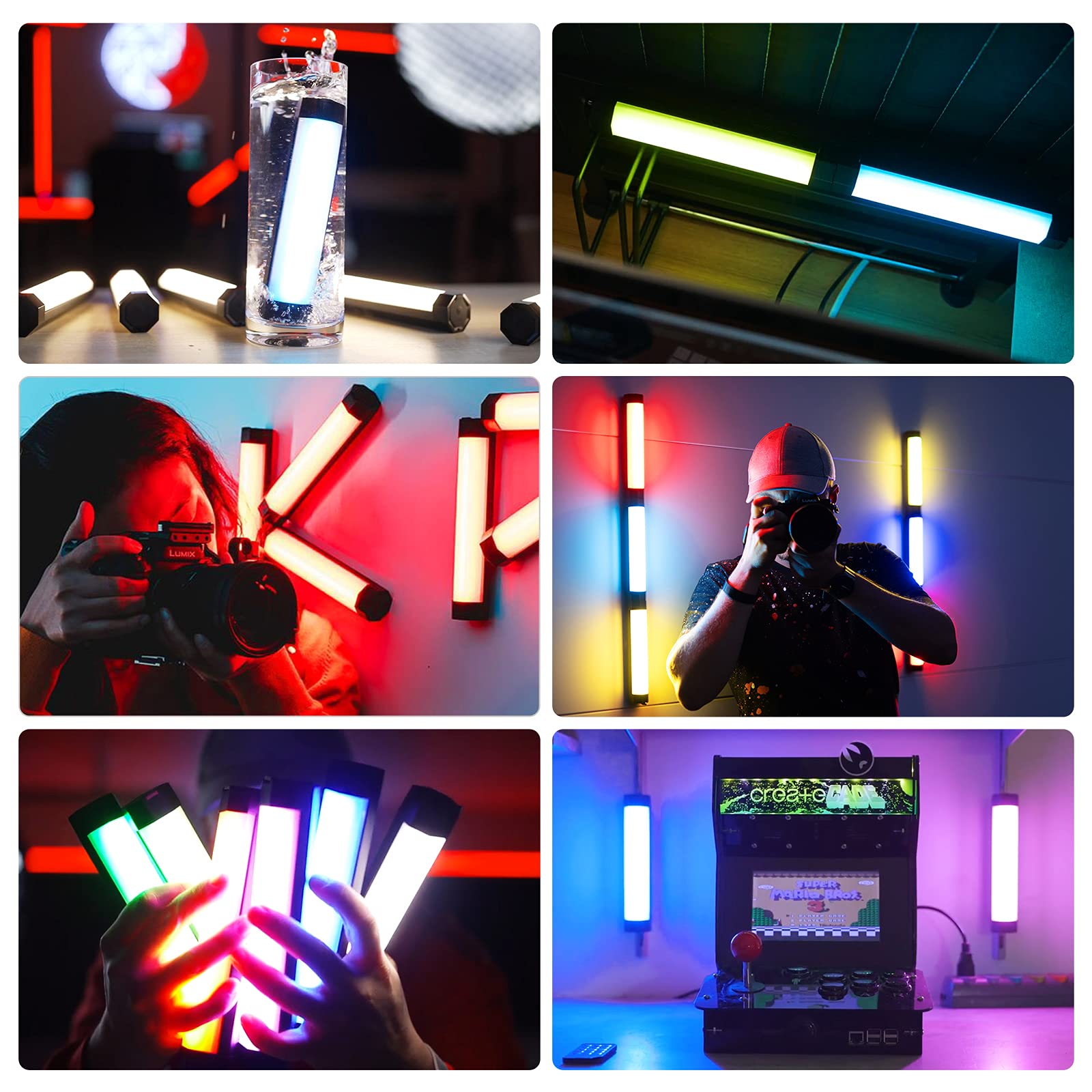 LUXCEO P200 RGB luce video bacchetta con controllo APP IP67 LED fotografia luce, CRI≥95 built-in forte magnetico, batteria 4000mAh power bank, 3000k 6000k dimmerabile continuo bastone colorato
