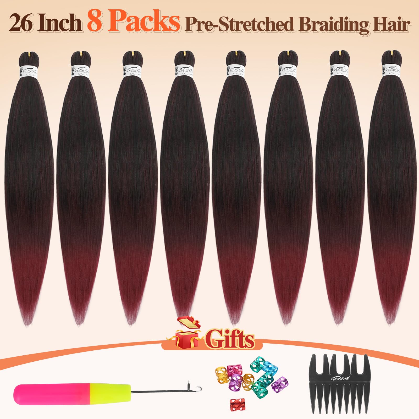BARSDAR Pre stretched Braiding Hair - Image 2