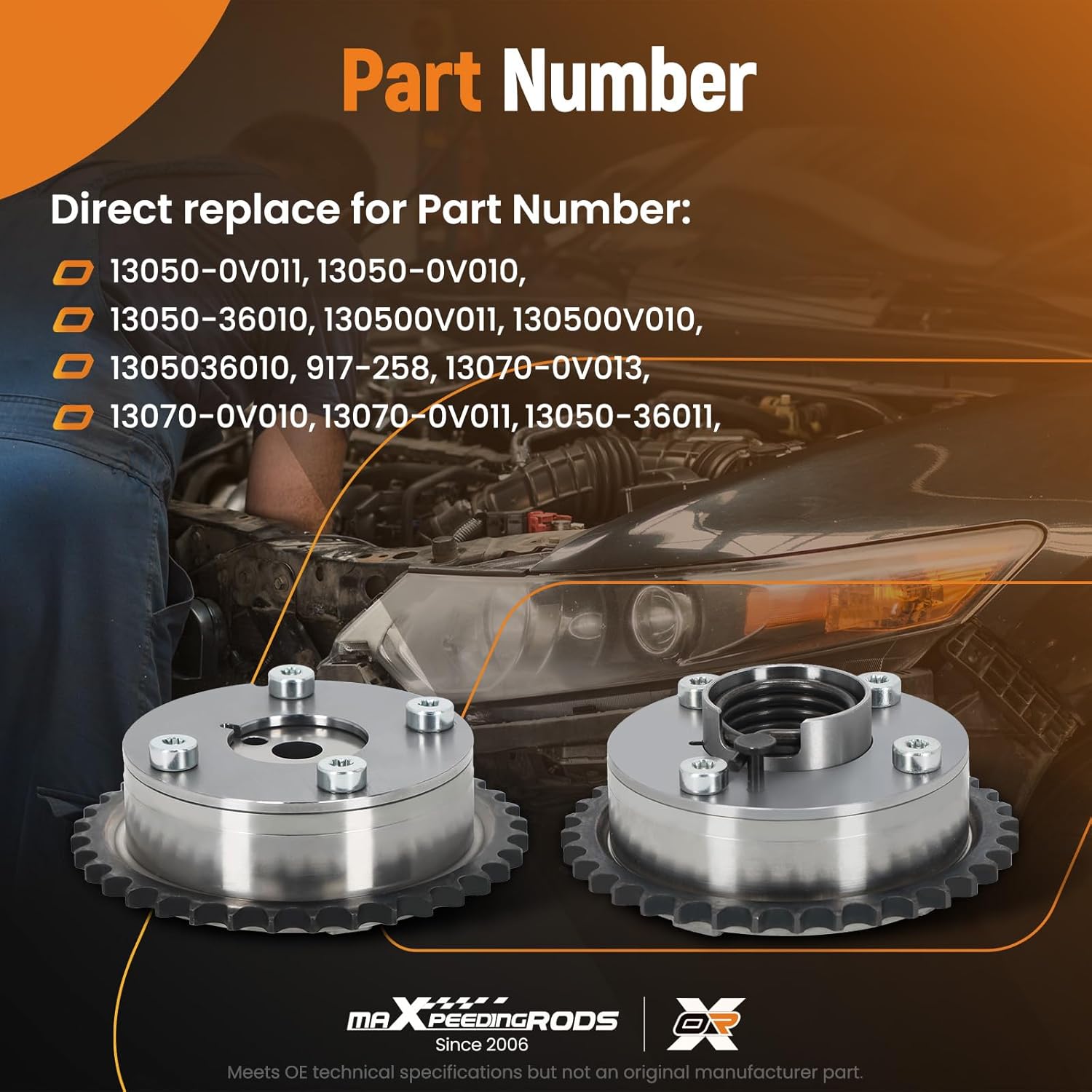 maXpeedingrods Intake & Exhaust Timing Camshaft Sprocket VVT Gear Compatible with Toyota RAV4 Camry Corolla Highlander Sienna 2009-2014 2.5L 2.7L 13050-0V011 13050-36010 13070-0V011 917-258 917-259
