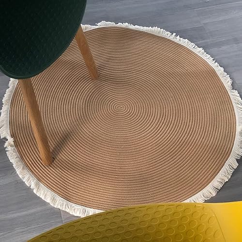 Tapete trenzado de algodón para puerta delantera, cocina, baño, tapete ovalado, absorbente, de secado rápido, reversible, alfombra de sala de estar,