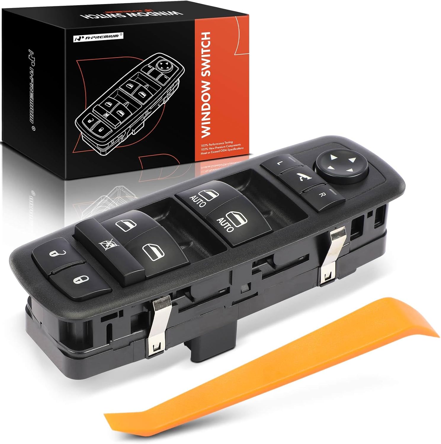 A-Premium Front Driver Side Master Power Window Switch Compatible with Chrysler Town & Country & Dodge Grand Caravan 2008 2009 2010 2011, Replace# 4602536AD, 4602536AE