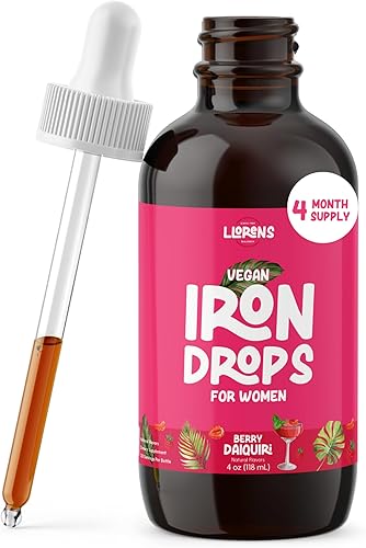 Iron Supplement for Women Iron Drops Daily Support, 20mg of Polysaccharide Iron Complex Iron Free Taste, Natural Sweeteners, Vegan and Pareben Free