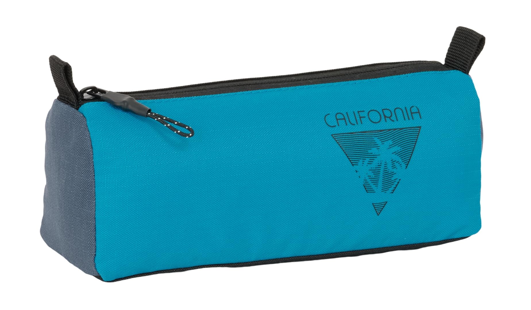 Safta BLACKFIT8 CALIFORNIA – Pencil Case, Recyclable Fabric, Children's Pencil Case, Child, Ideal for School Age Children, Comfortable and Versatile, Quality and Resistance, 21 x 7 x 8 cm, black/blue,
