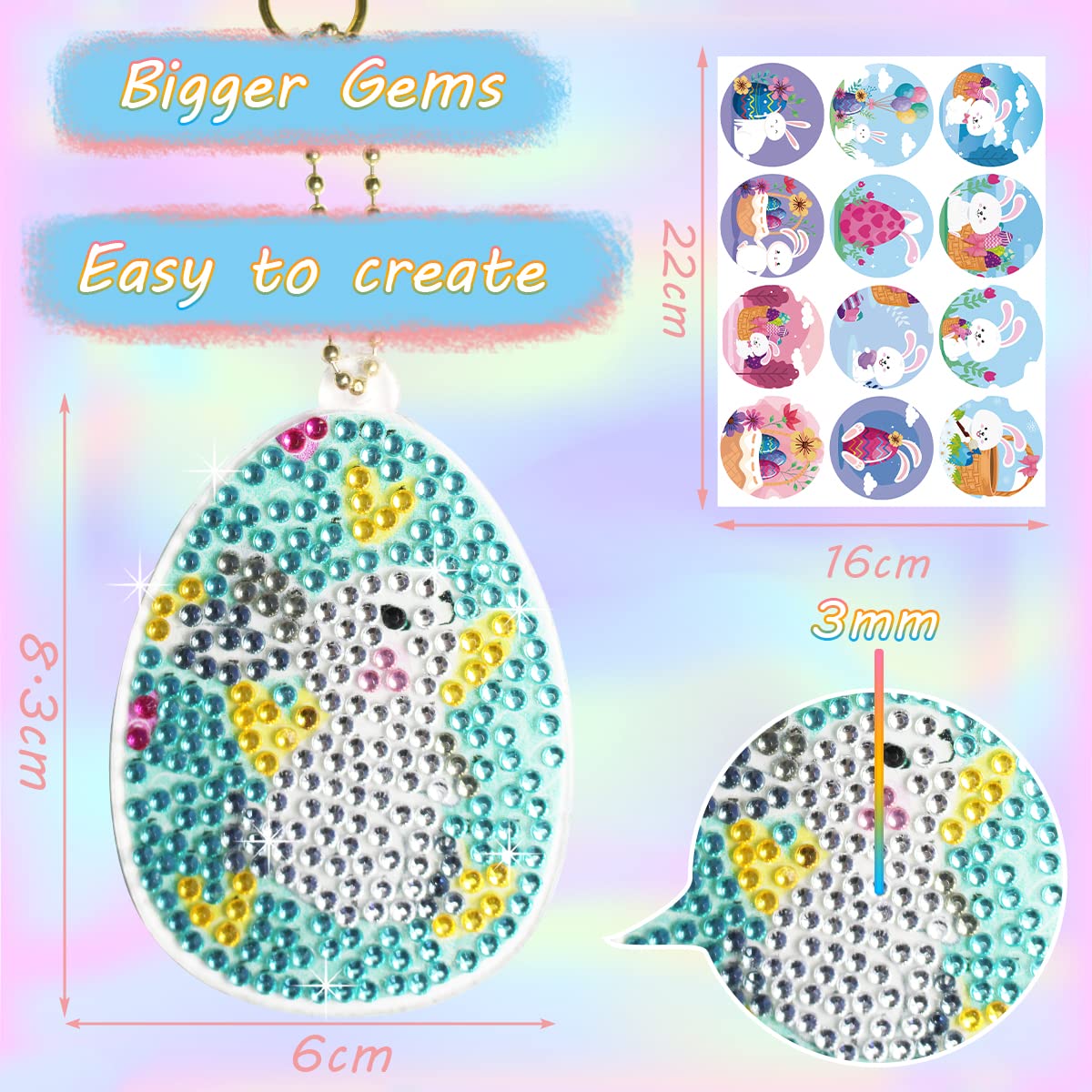 CXINLky DIY Diaond Art Painting Weihnachtskranz Anhänger It Kette, Diaant Painting Bilder